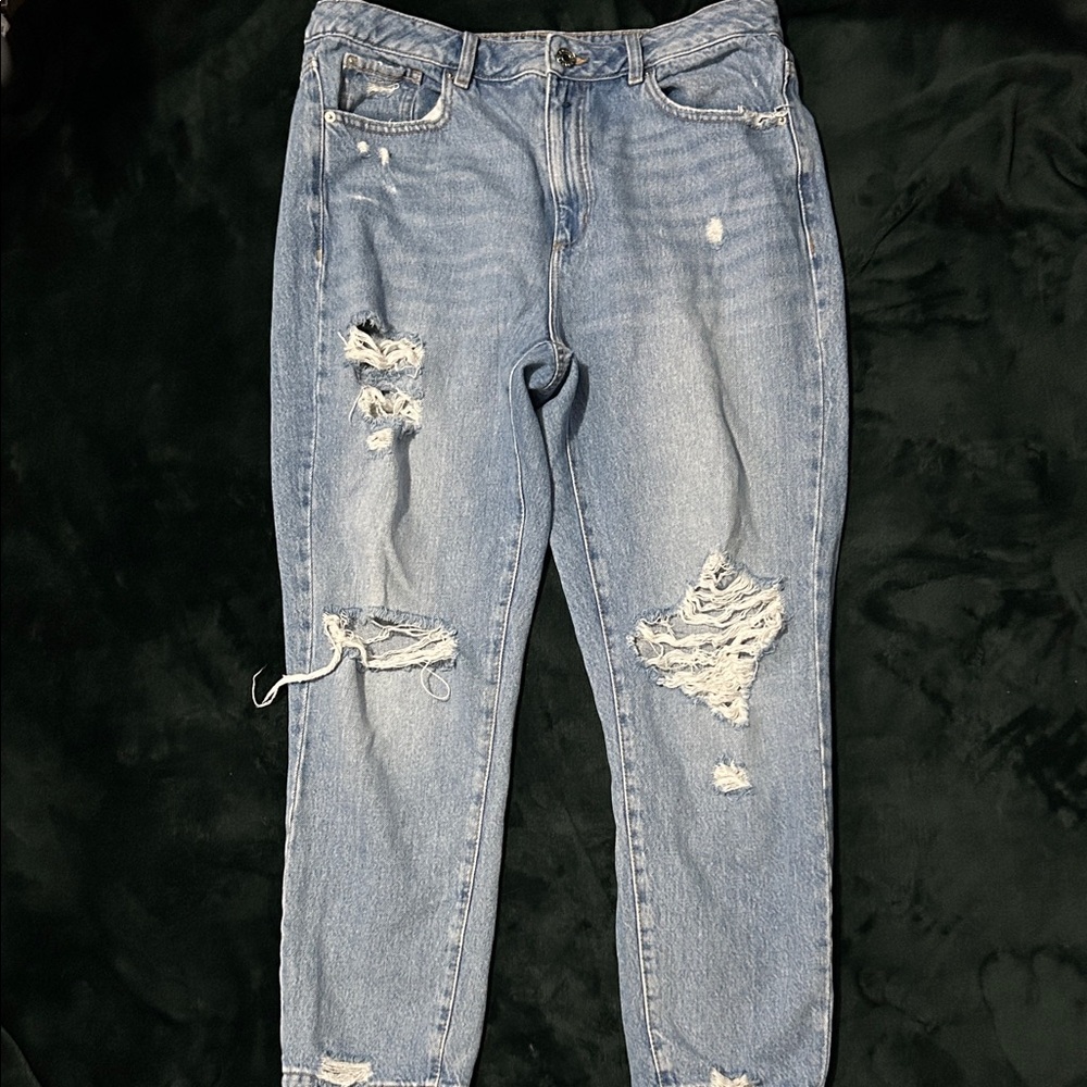 Garage Light Blue Distressed Boyfriend Jeans